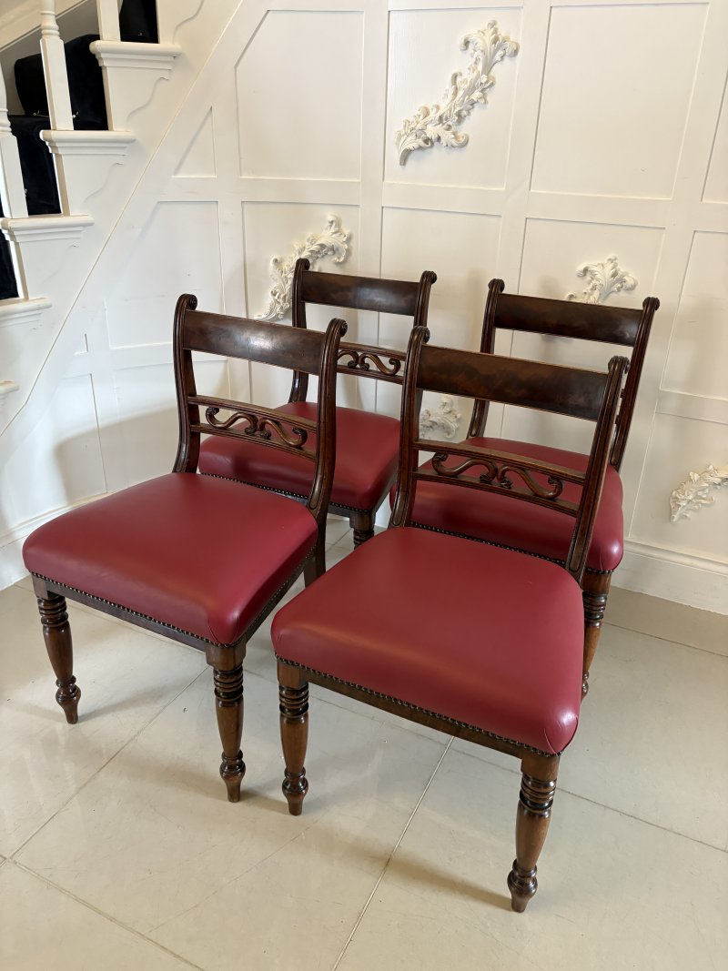 Set of 4 Antique George III Quality Mahogany Dining Chairs